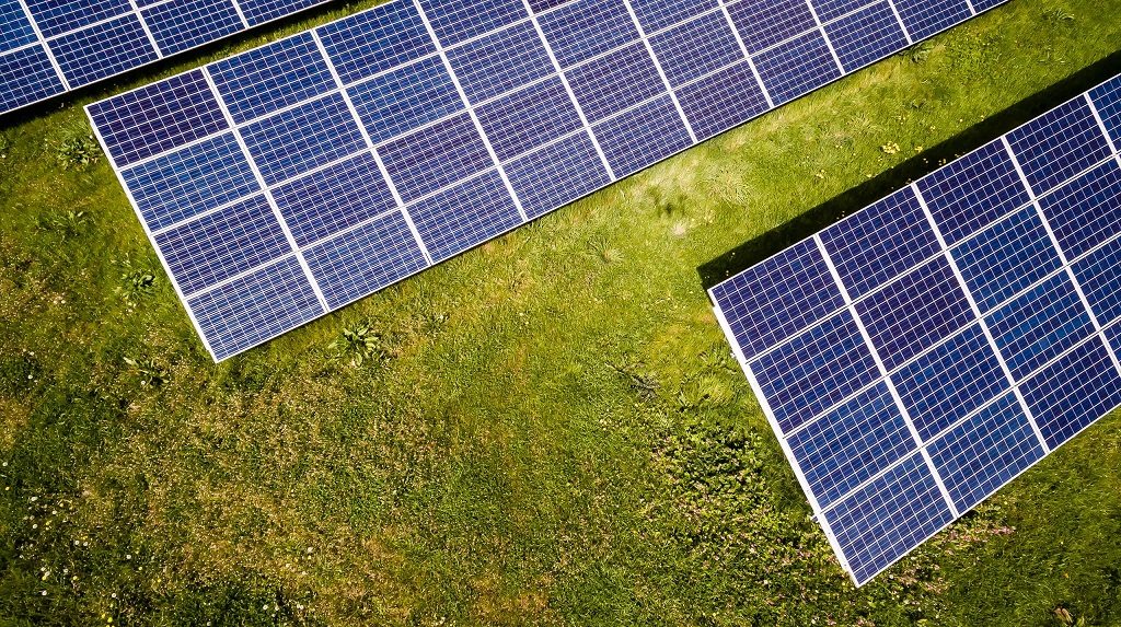 stock image of solar panels