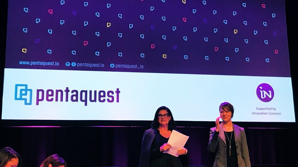 Pentaquest pitching at the Austalian Woman In Tech pitching event.