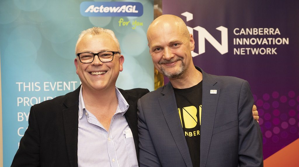 Petr Adamek, CEO of CBRIN, with Michael Costello, CEO of ActewAGL