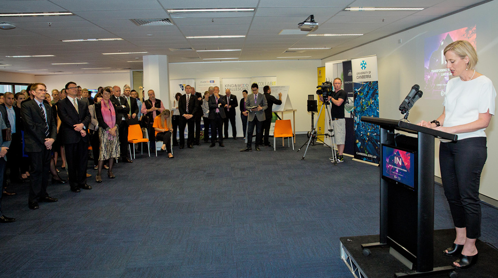 Chief Minister Katy Gallagher launching the Canberra Innovation Network