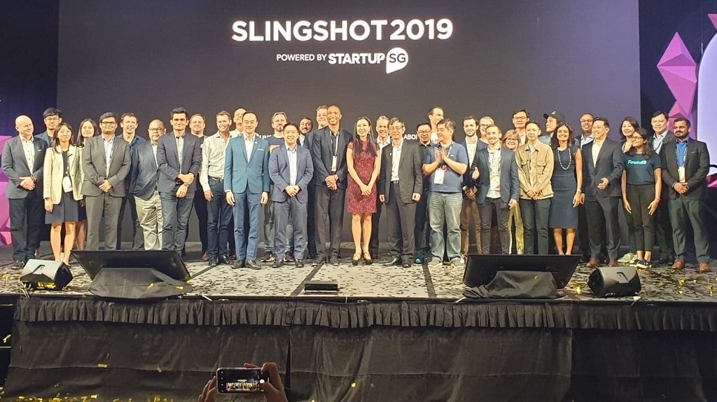The winners of Slingshot 2019 on stage