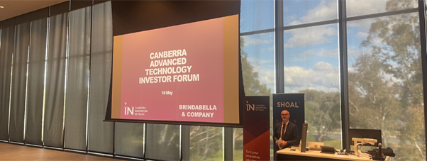 Image: Photo of the ACT Chief Minister speaking at the Canberra Advanced Technology Investor Showcase 