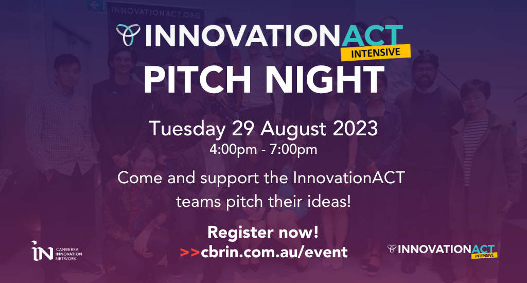 InnovationACT Pitch Night tile. Includes event details.