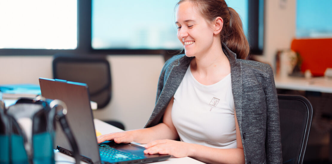 Teresa Wojcik at work in the CBRIN Co Working space. Credit: mude