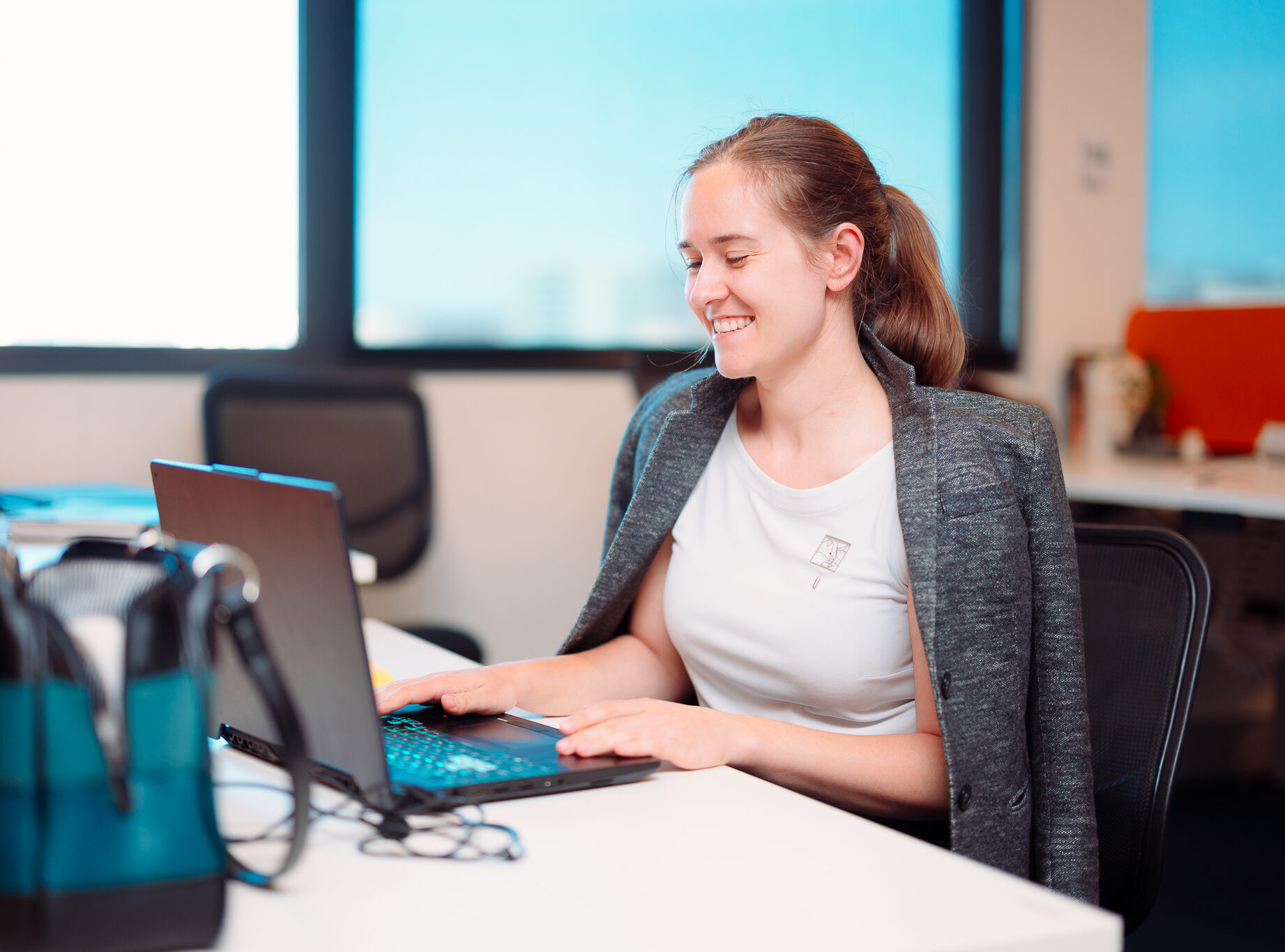 Teresa Wojcik at work in the CBRIN Co Working space. Credit: mude