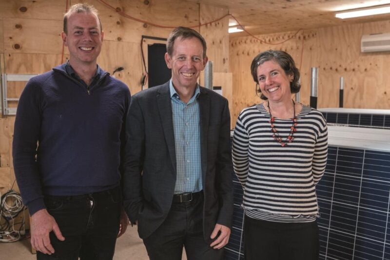 PV Labs team Lawrence and Michelle with Minister Rattenbury